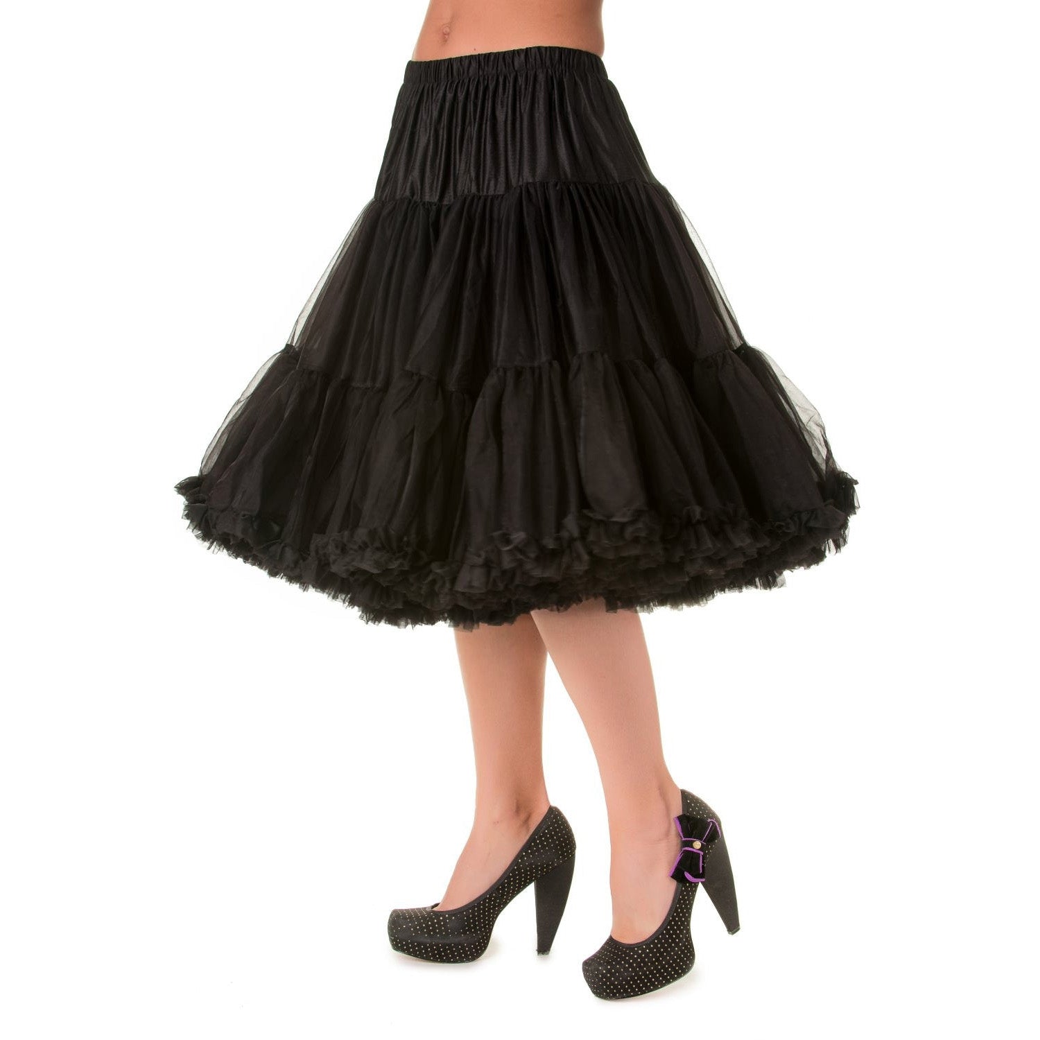 EXTRA LONG Full Black Net Vintage Rockabilly 50s Petticoat Skirt