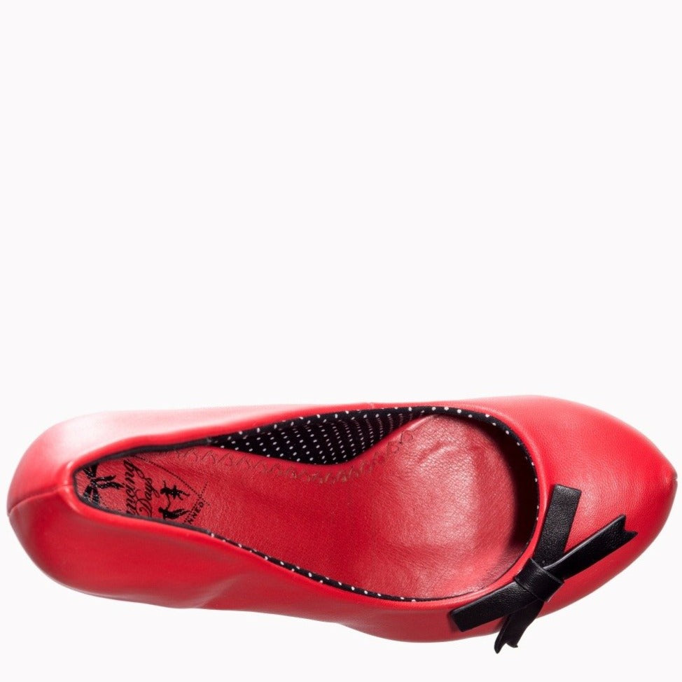Vintage Red Black Bow Stiletto Heels