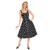 Black And White Polka Dot Rockabilly 50s Swing Dress
