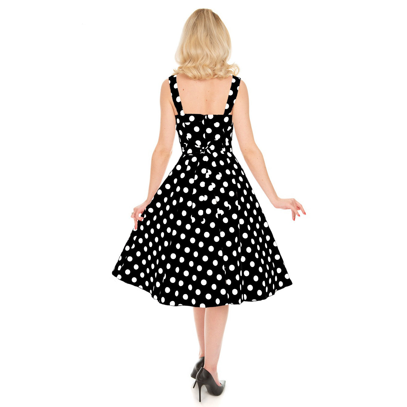 Black and clearance white 50s dress