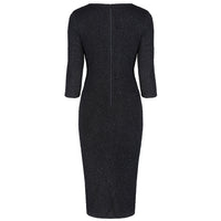 Black Bodycon Glitz Wiggle Dress - Pretty Kitty Fashion