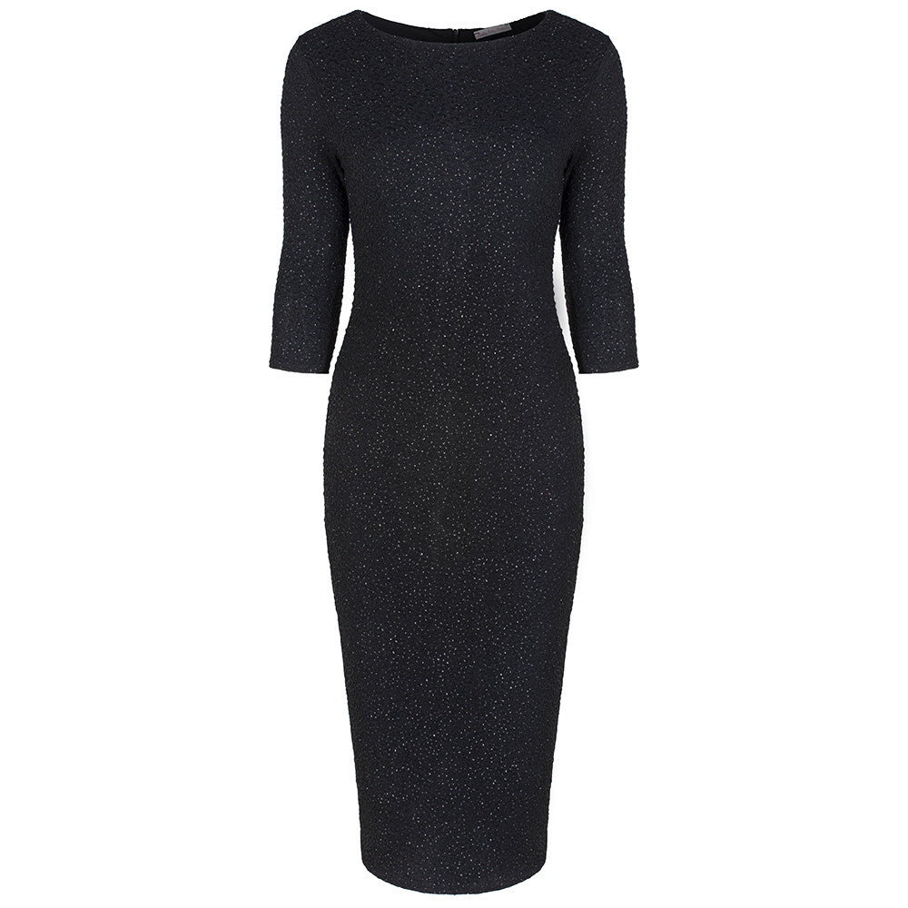 Black Bodycon Glitz Wiggle Dress - Pretty Kitty Fashion