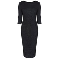 Black Bodycon Glitz Wiggle Dress - Pretty Kitty Fashion