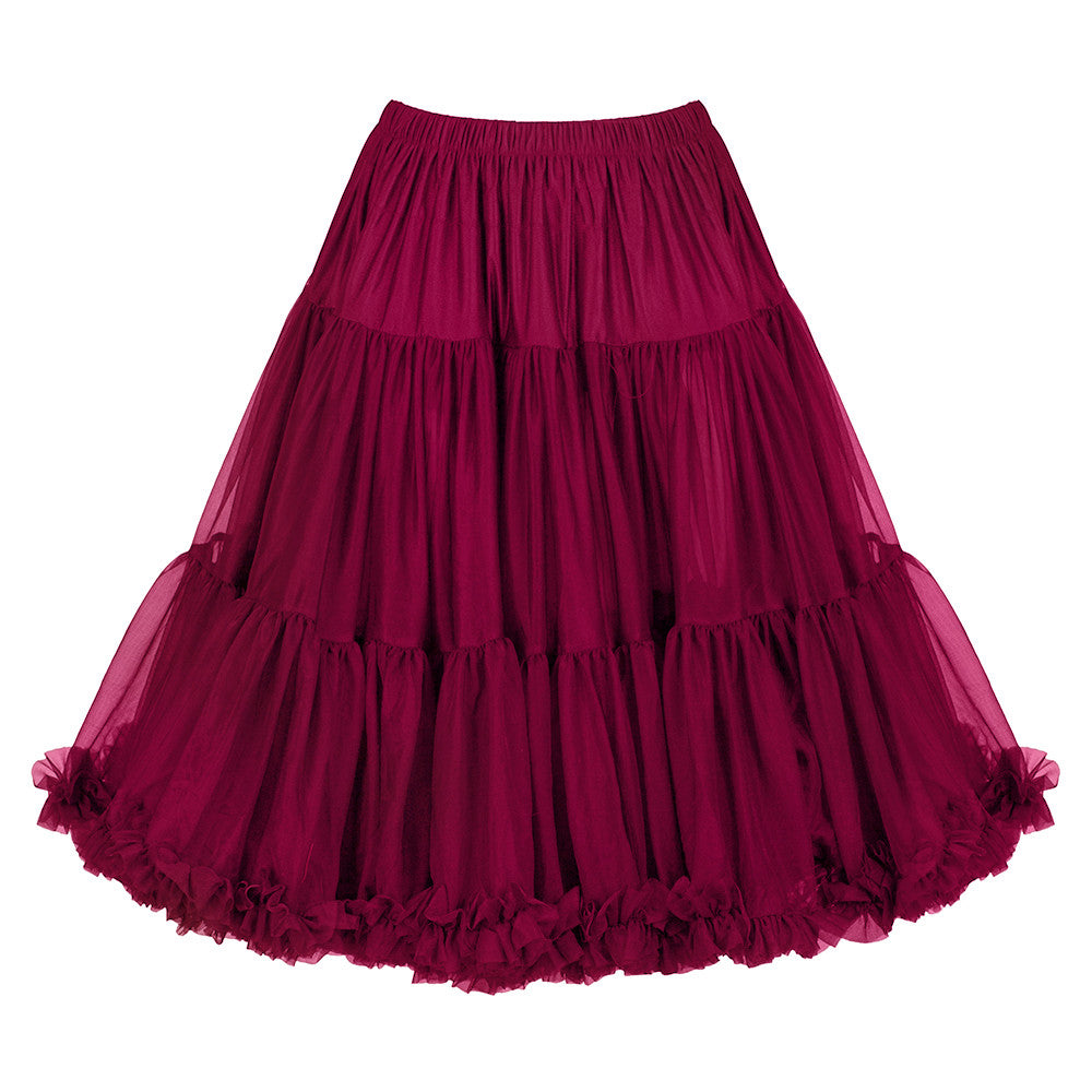 EXTRA VOLUME Bordeaux Wine Red Net Vintage Rockabilly 50s Petticoat Skirt - Pretty Kitty Fashion