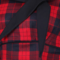 Red and Black Check 3/4 Sleeve Bow Neck 40s Wiggle Dress - Pretty Kitty Fashion