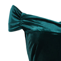 Vintage Green Velour Cap Sleeve Crossover Top Bardot Wiggle Dress - Pretty Kitty Fashion