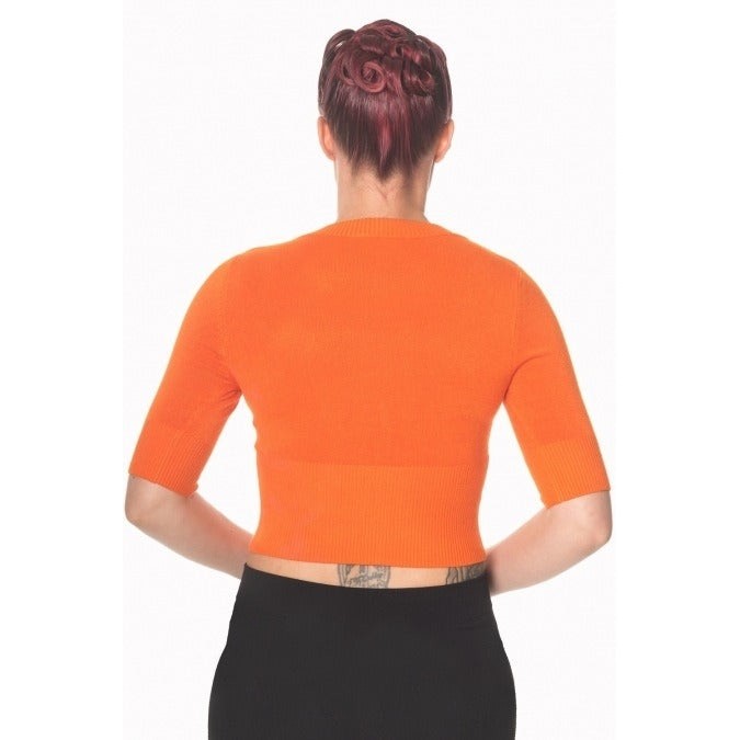 Orange short 2025 sleeve cardigan