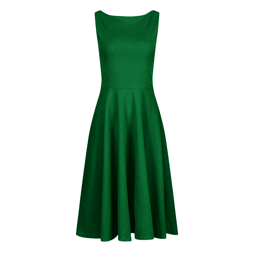 Emerald Green Audrey 1950s Style Swing Dress