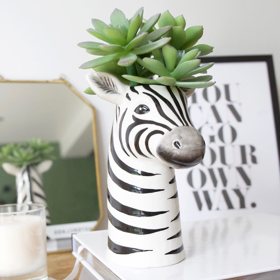 Ceramic Zebra Vase