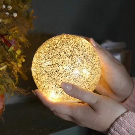 Medium Gold Glitter LED Ball
