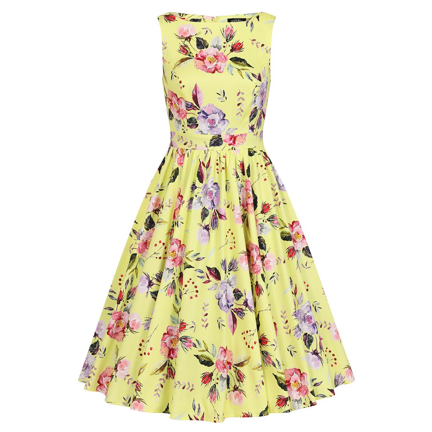 Yellow Floral Audrey Rockabilly 50s Swing Dress – Pretty Kitty Fashion