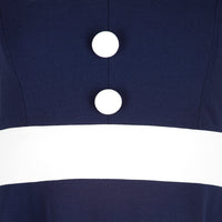 Navy Blue and White Nautical Inspired Rockabilly 50s Swing Dress - Pretty Kitty Fashion