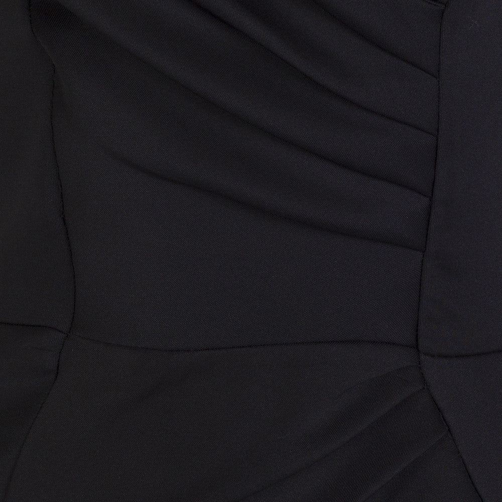 Black Capped Sleeve Bodycon Pencil Wiggle Dress - Pretty Kitty Fashion
