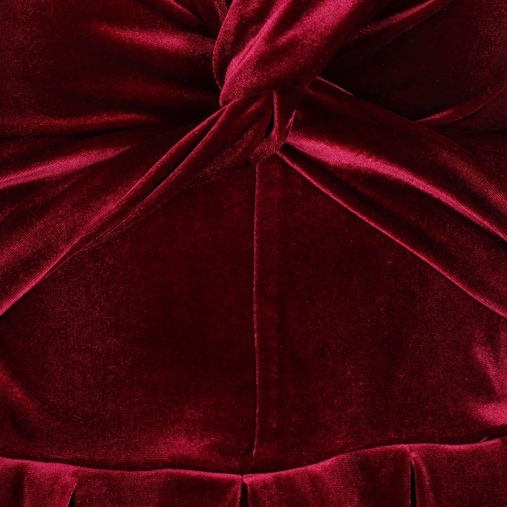 Claret Red Wine Velour Crossover Midi Dress - Pretty Kitty Fashion