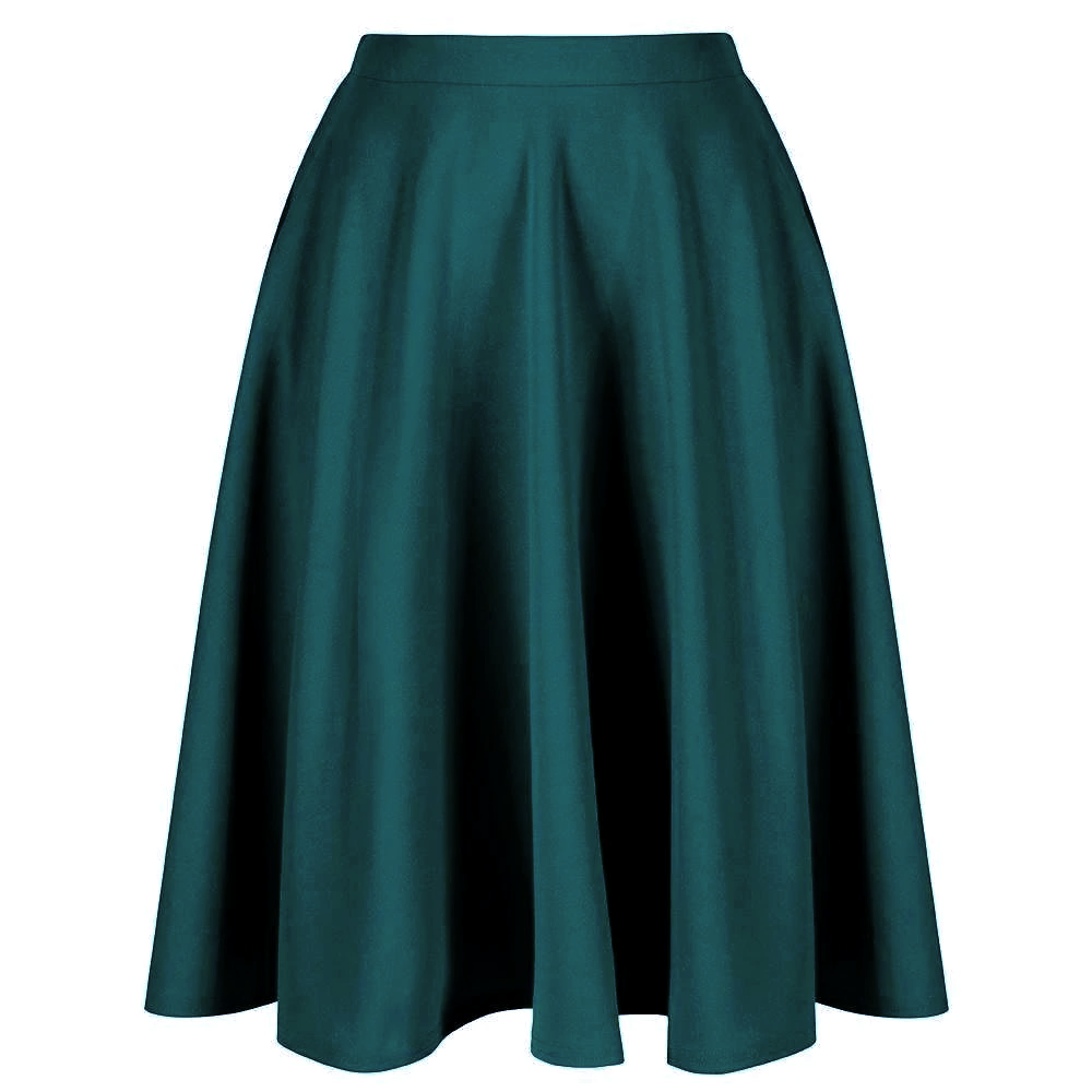 Emerald Green 1950s Vintage Rockabilly Swing Skirt - Pretty Kitty Fashion