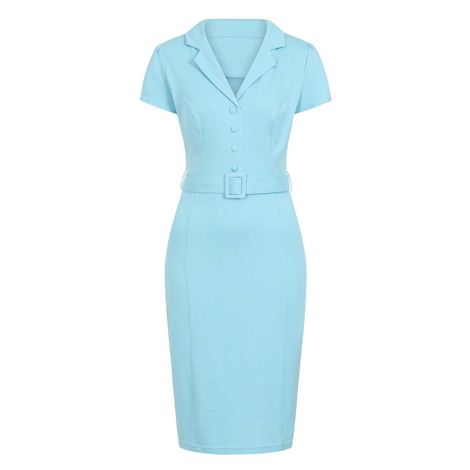 Light Blue Classic 50s Vintage Wiggle Dress