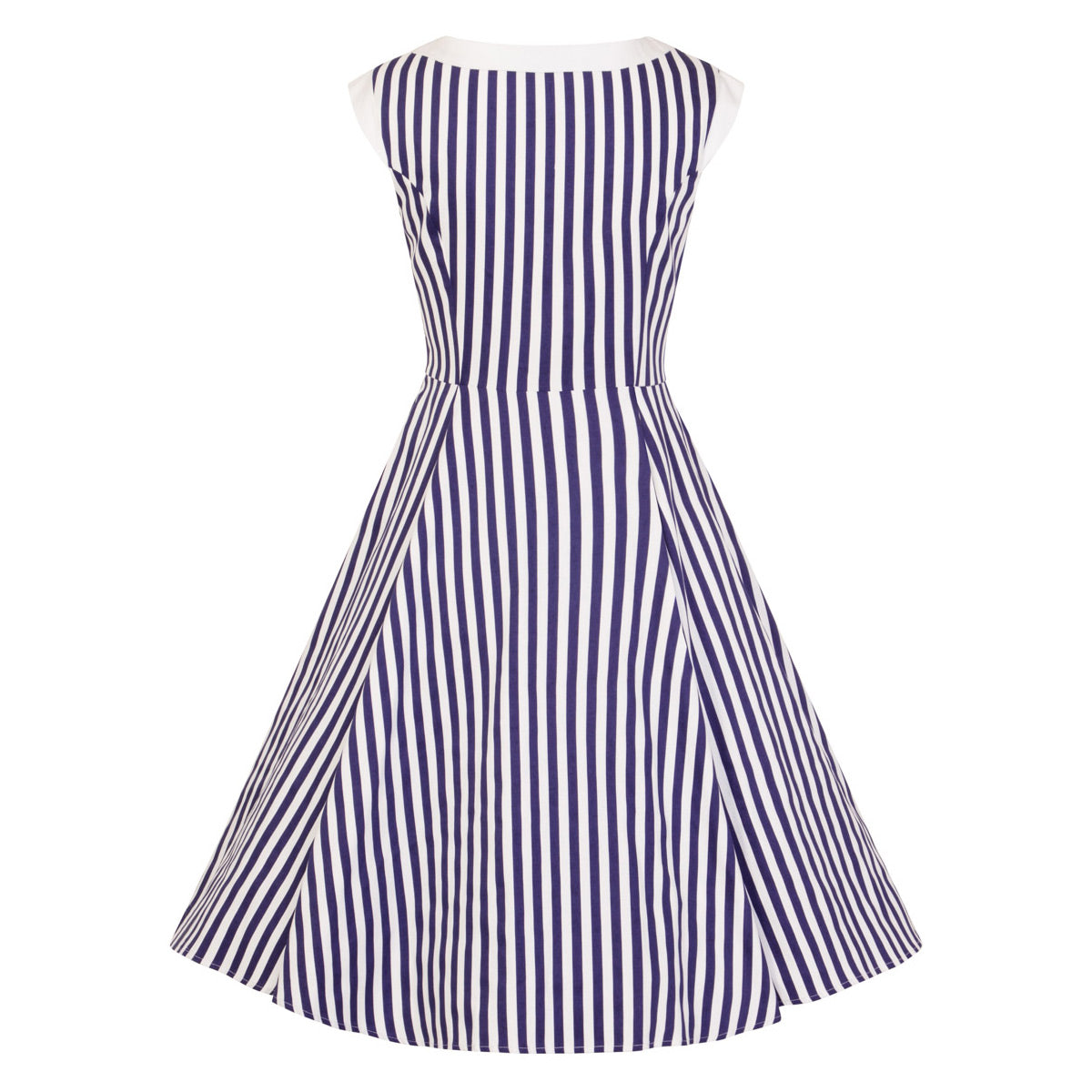 Blue and white hot sale striped sleeveless dress