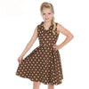 Little Kitty Girl's Chocolate Brown White Polka Dot Party Dress - Pretty Kitty Fashion