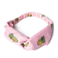 Pink And White Polka Dot Pineapple Print Vintage Headscarf - Pretty Kitty Fashion