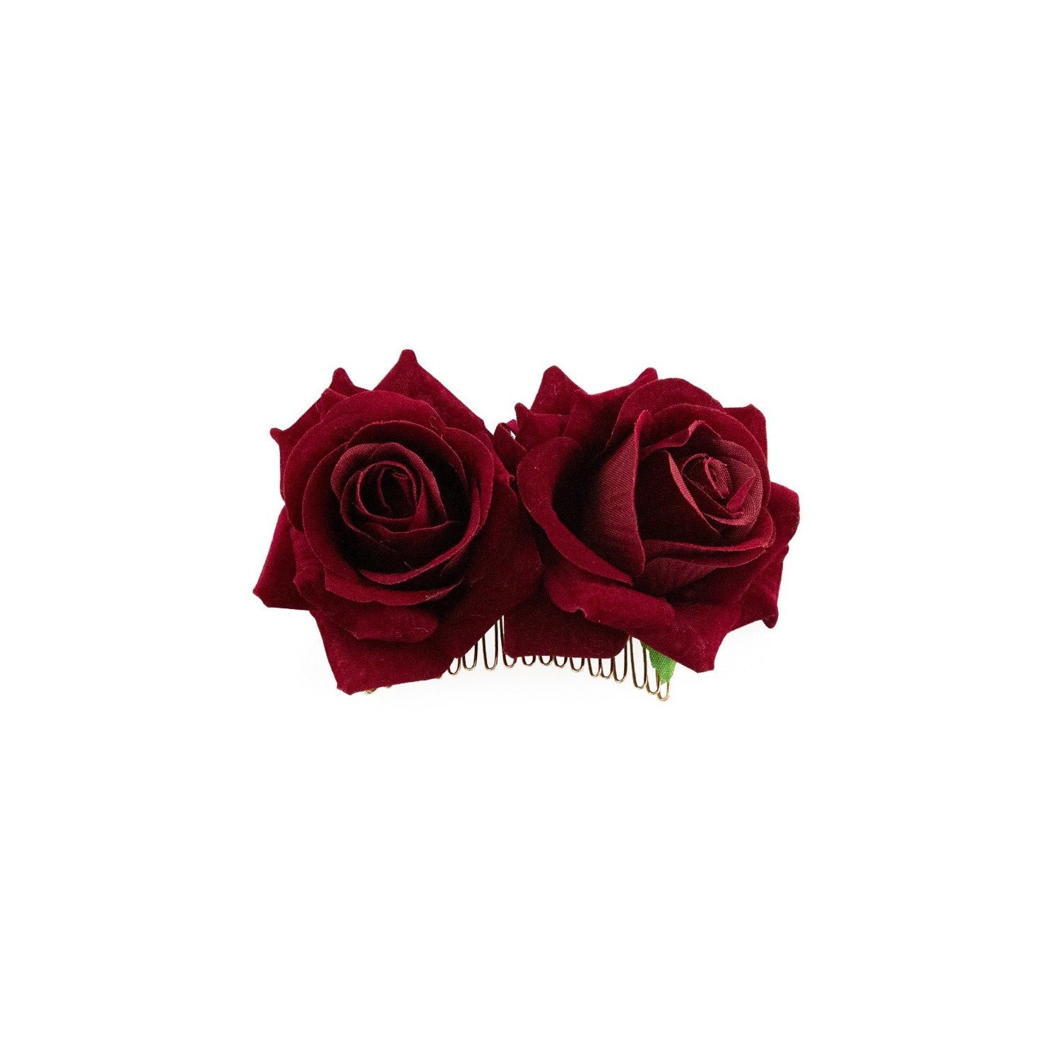 Double Rose Burgundy Hair Pin