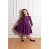 Little Kitty Girl's Purple And White Polka Dot Party Dress