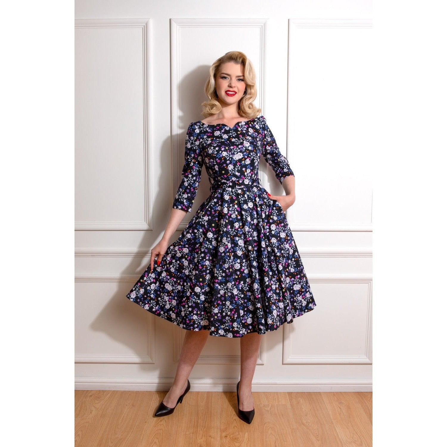 Long sleeve hot sale 50s dress