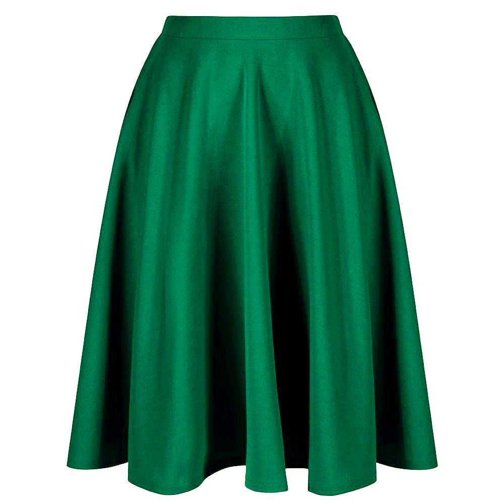 Emerald Green 1950s Vintage Rockabilly Swing Skirt - Pretty Kitty Fashion