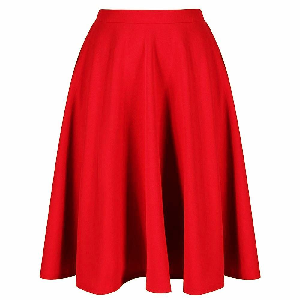 Red 1950s Vintage Rockabilly Swing Skirt - Pretty Kitty Fashion