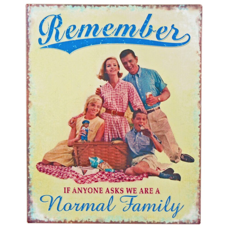 Retro "Remember Family" Wall Sign