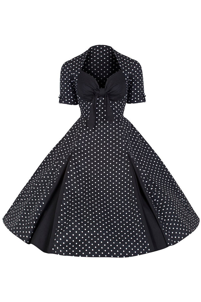 Black and White Polka Dot Retro 50s Swing Dress – Pretty Kitty Fashion