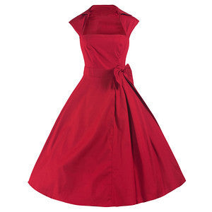 Red 50s Swing Bow Dress – Pretty Kitty Fashion