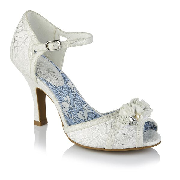 Ruby Shoo Clarissa Silver Wedding Shoes Heels
