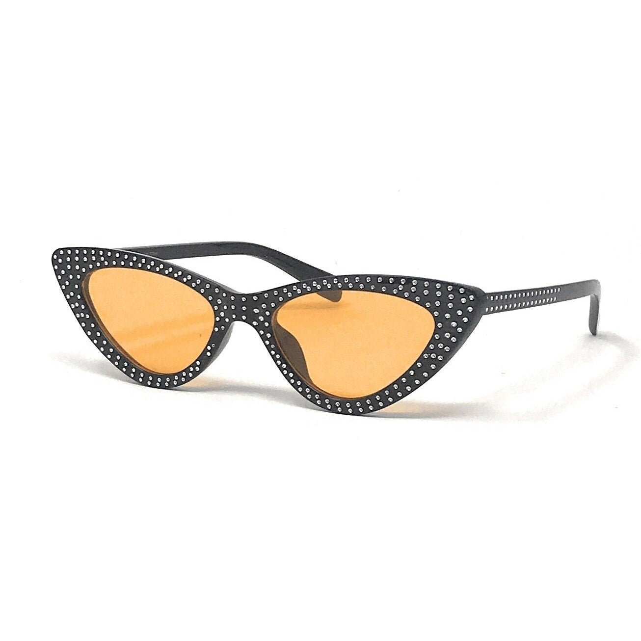 Black and White Polka Dot Orange Lense 1950s Vintage Sunglasses