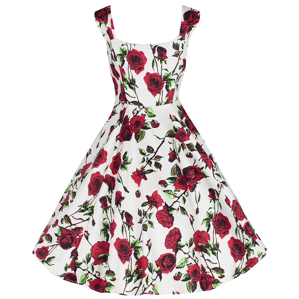 White hot sale rockabilly dress