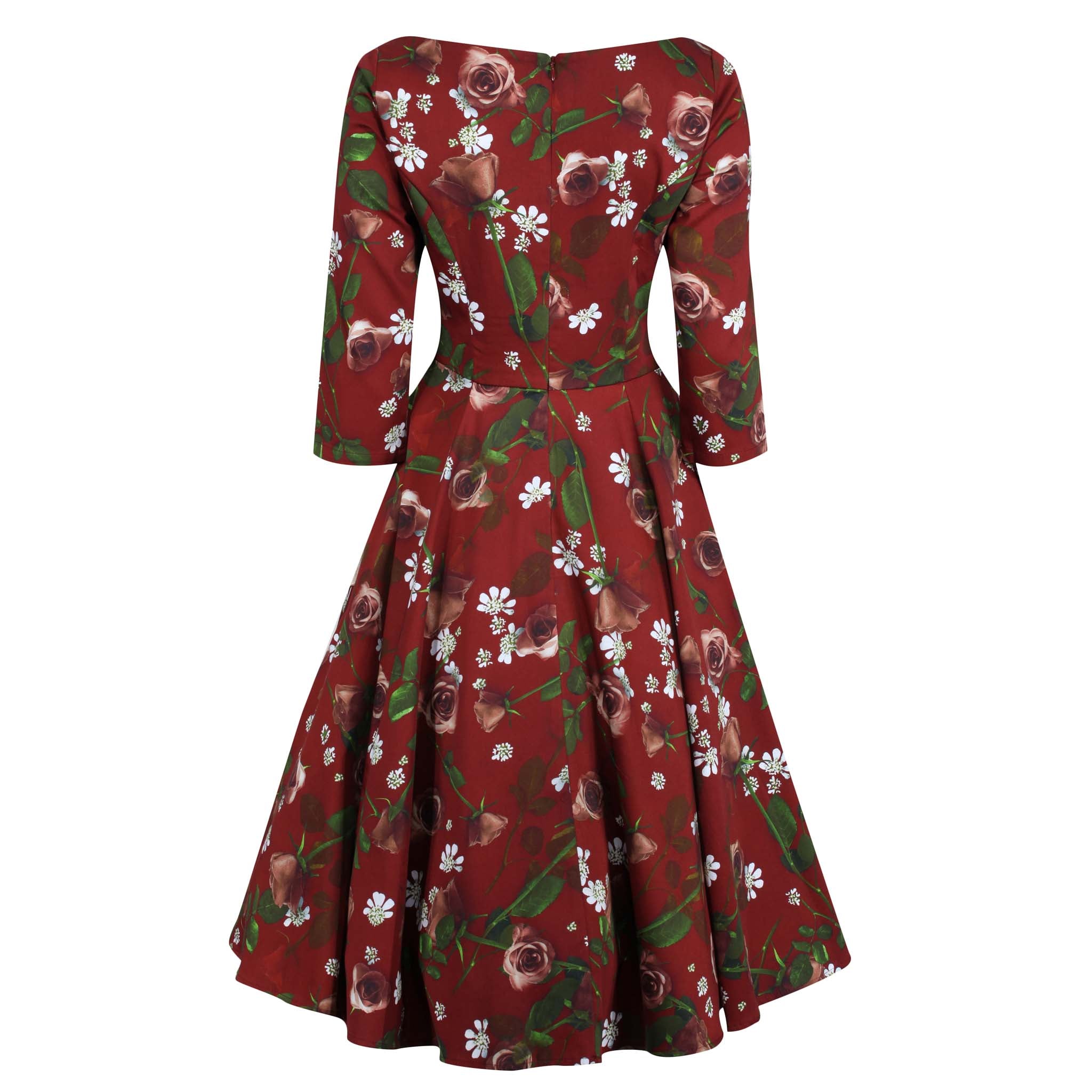 Long sleeve outlet red floral dress