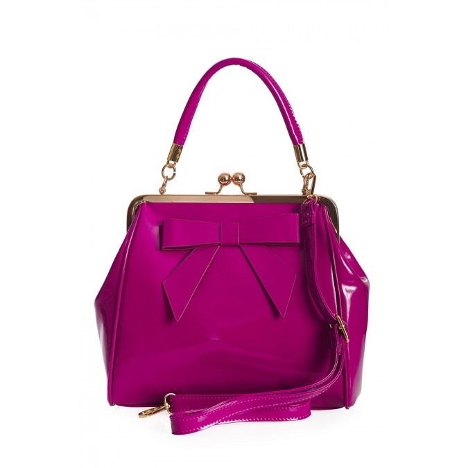 Fuchsia Retro Patent Handbag