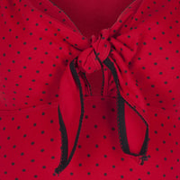 Red Polka Dot Tie Front Top - Pretty Kitty Fashion