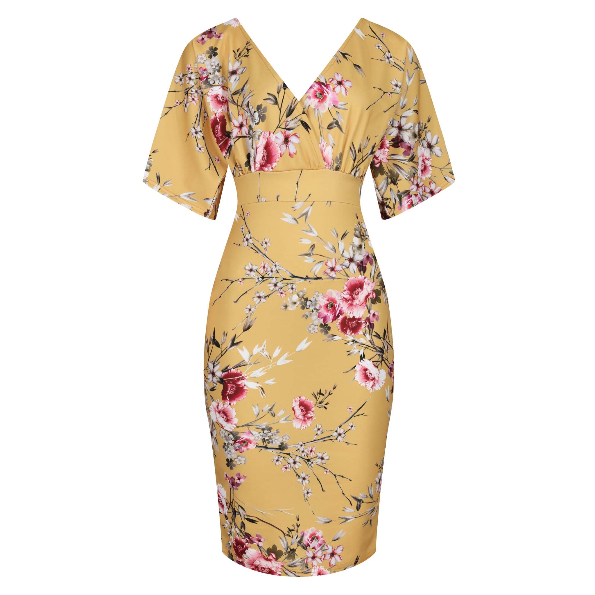 Quiz yellow batwing dress hotsell