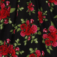 Black and Red Roses Halterneck Rockabilly Dress - Pretty Kitty Fashion