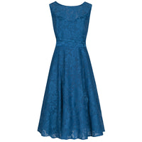 Teal Blue Sleeveless Lace Audrey Swing Dress - Pretty Kitty Fashion