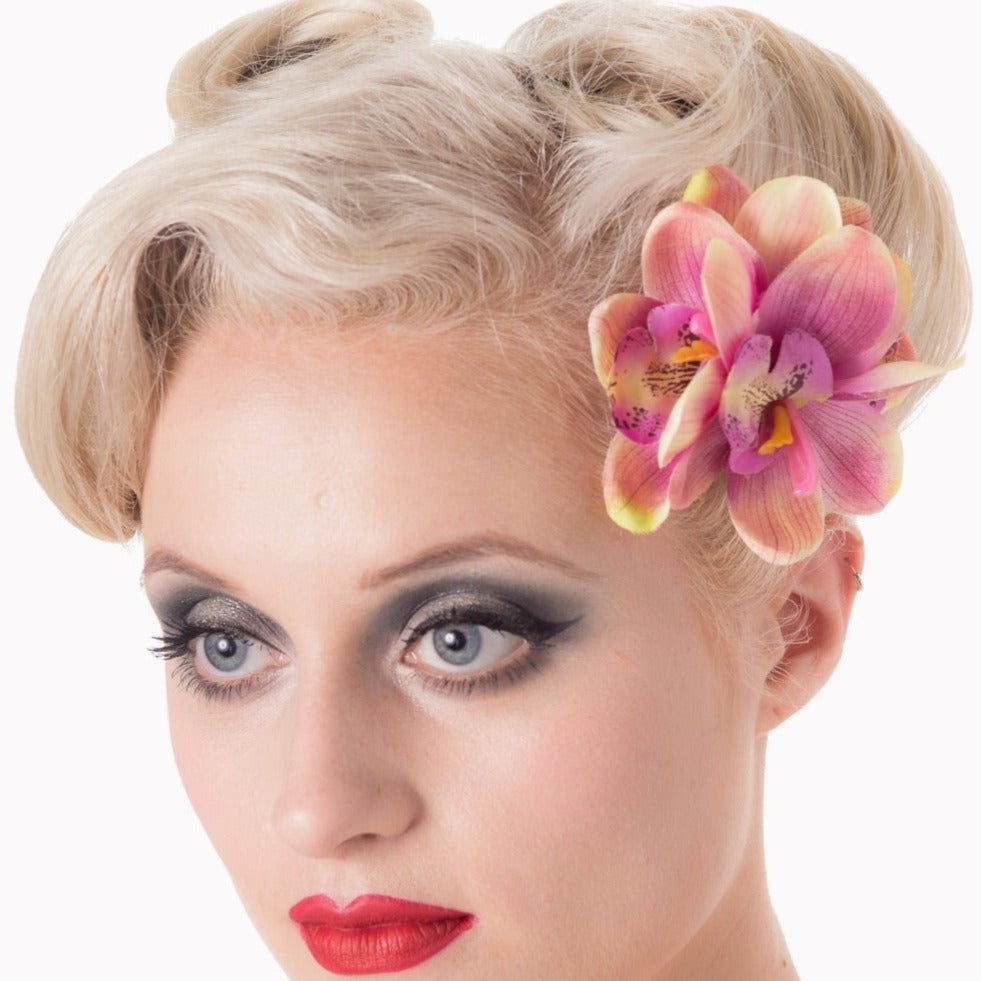 Dusky Pink Single Flower Vintage Hair Clip