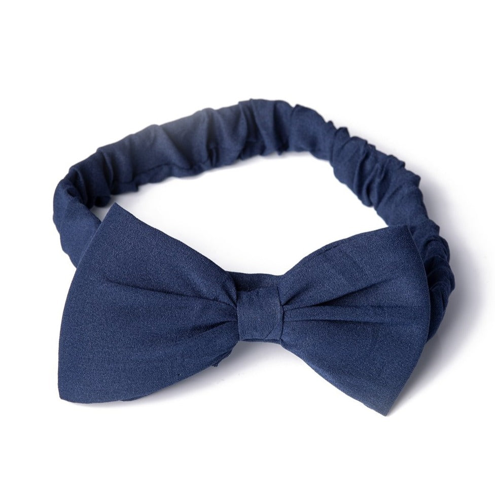 Navy Blue Vintage Bow Detail Headband