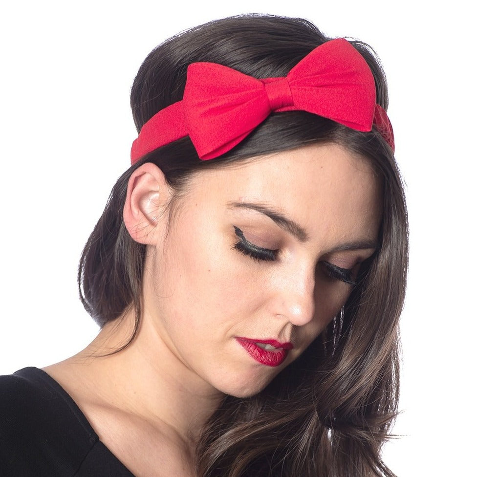 Red Vintage Bow Detail Headband
