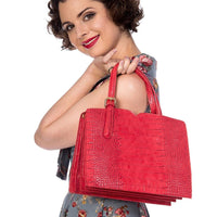Red Vintage Office Handbag - Pretty Kitty Fashion