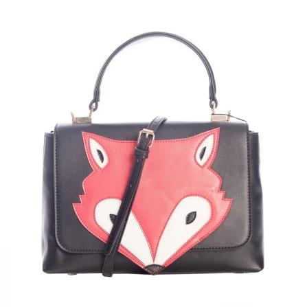 Black Fox Detail Shoulder Hand Bag - Pretty Kitty Fashion