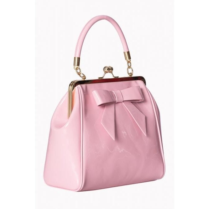 Pink Retro Patent Handbag - Pretty Kitty Fashion