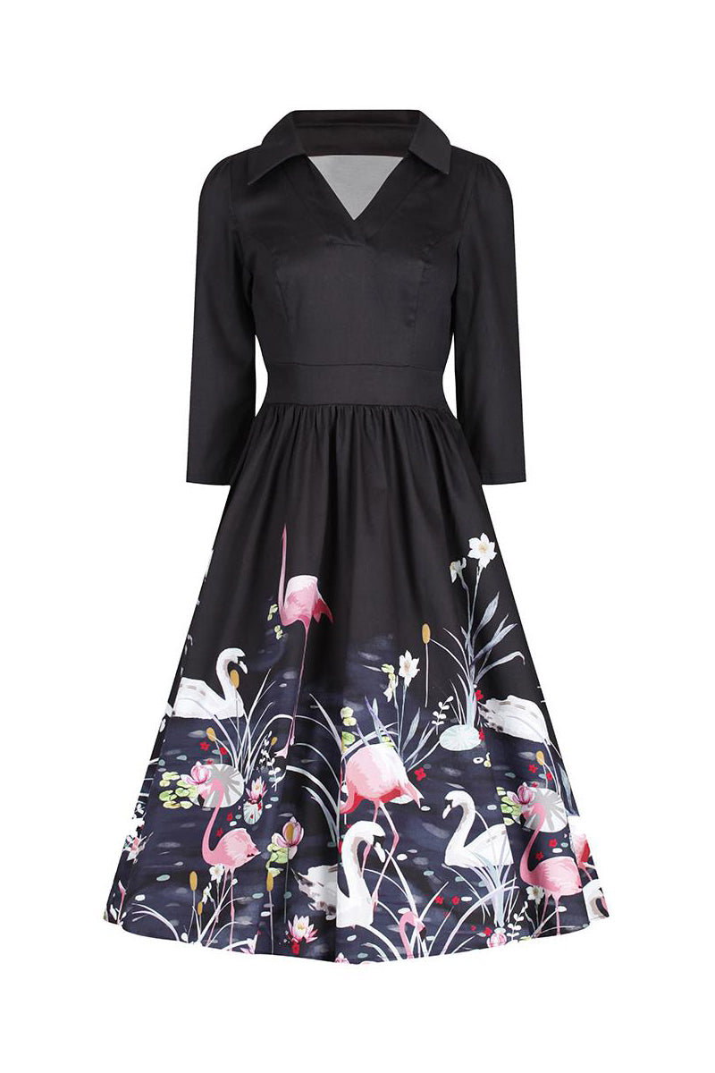 Flamingo 50s dress top