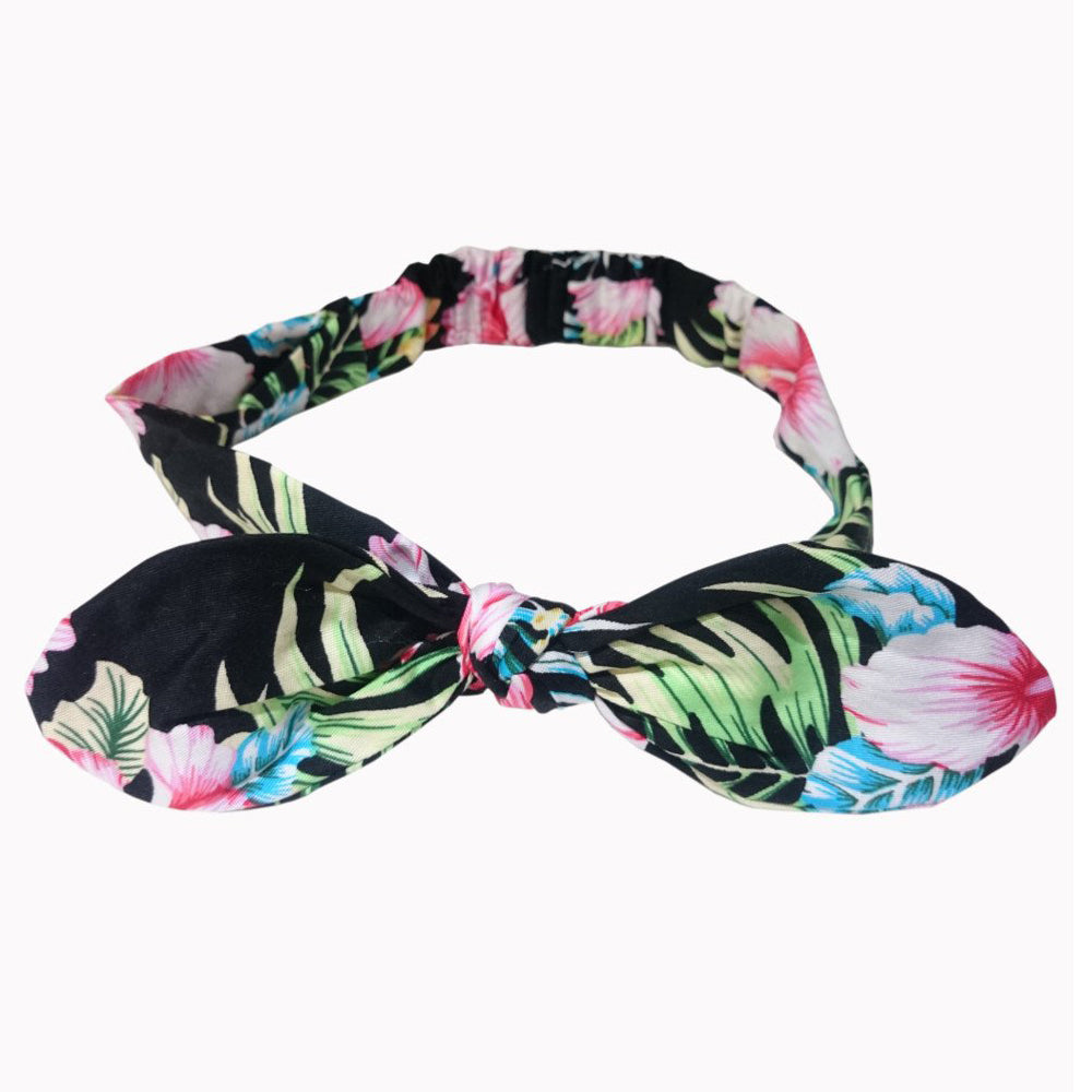 Black Floral Bandana Headscarf - Pretty Kitty Fashion