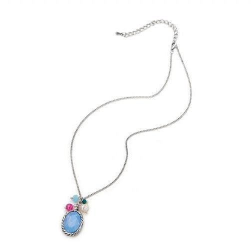 Blue Charm Silver Necklace - Pretty Kitty Fashion