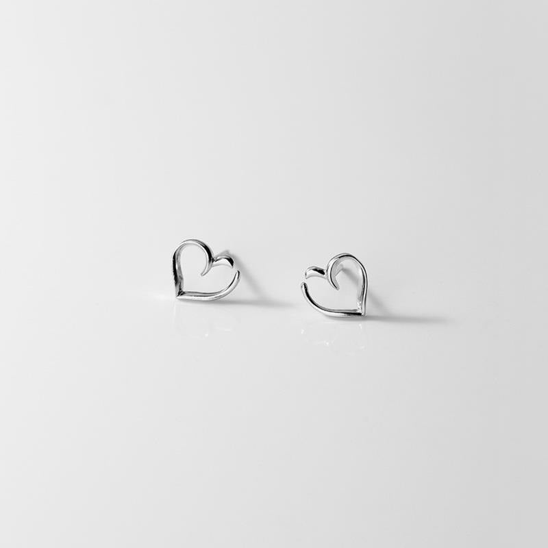Sterling Silver Heart Silhouette Earrings